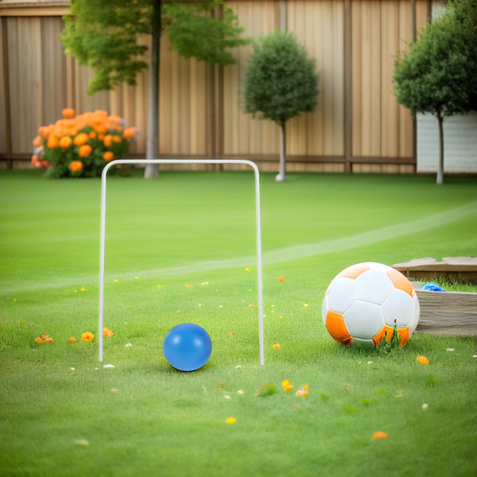 Croquet Set Lawn - 1Set Croquet Wickets and Wooden Balls