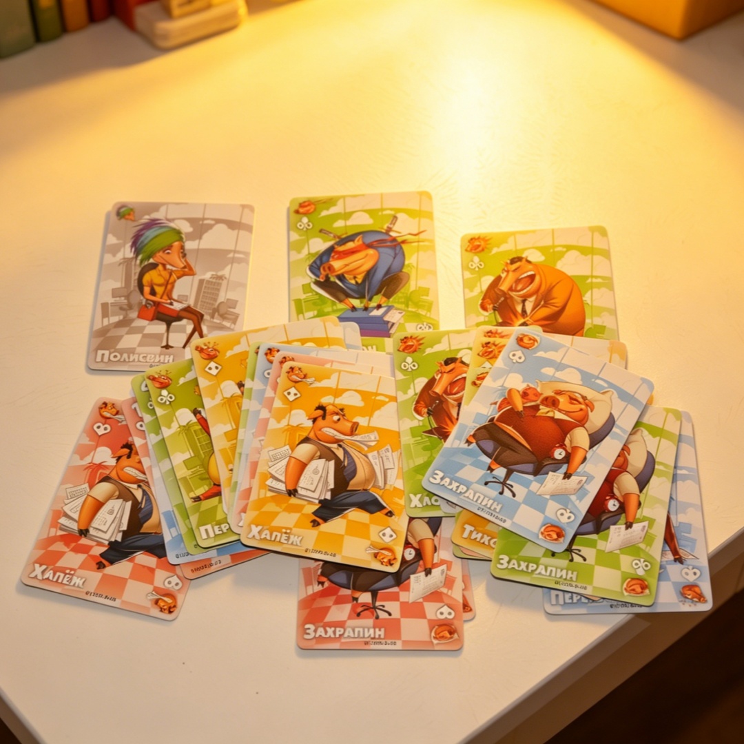 Party Games Multiplayer - Workplace Piggy Theme Casual Card Game
