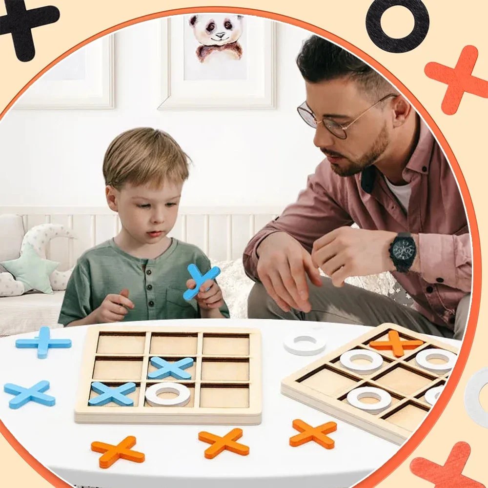 Wooden XO Tic Tac Toe Game Min - Party Games Kids Indoor review and price