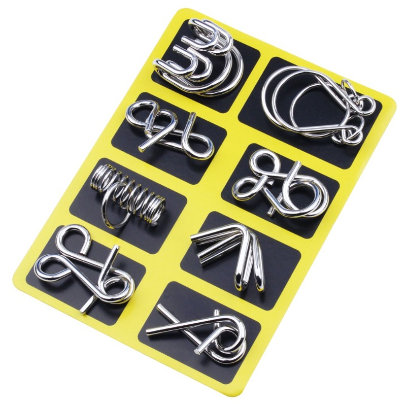 8 Pieces Metal Puzzle Set Clas - Party Games Kids Indoor review and price