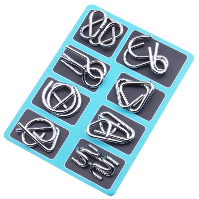 8 Pieces Metal Puzzle Set Clas - Party Games Kids Indoor review and price