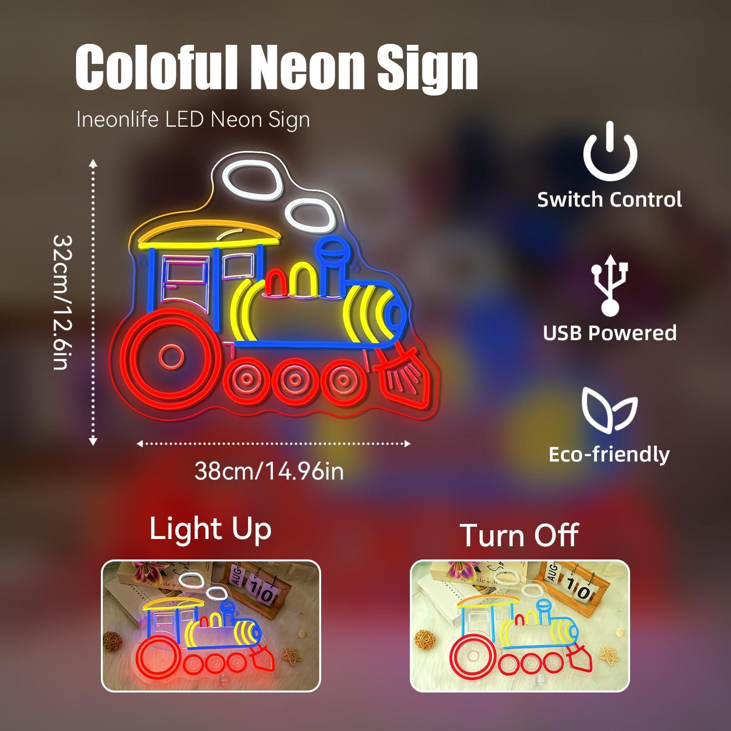 Train Neon Sign Locomotive Led - Party Games Shop review and price