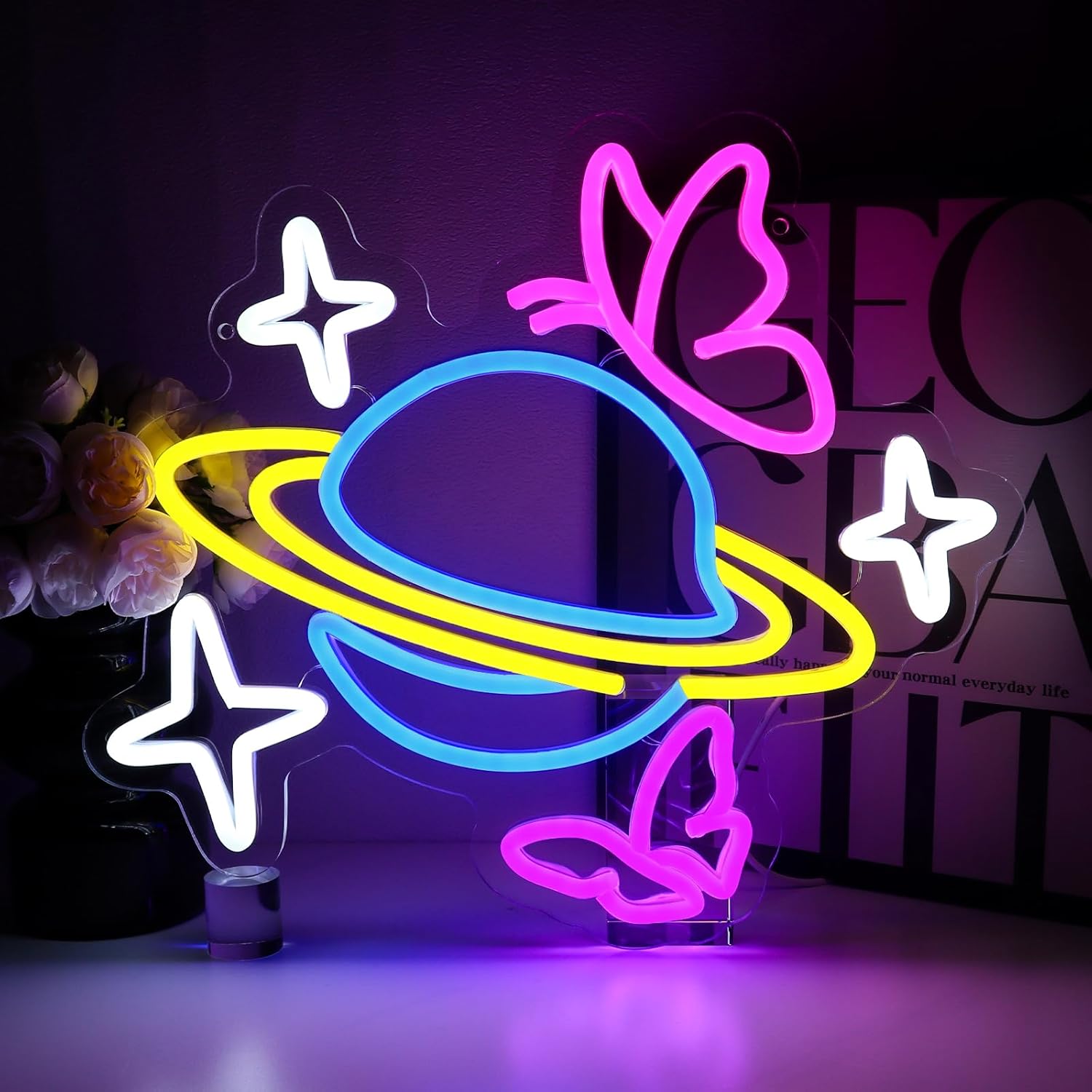 Planet Butterfly Star Neon Sig - Party Games Shop review and price