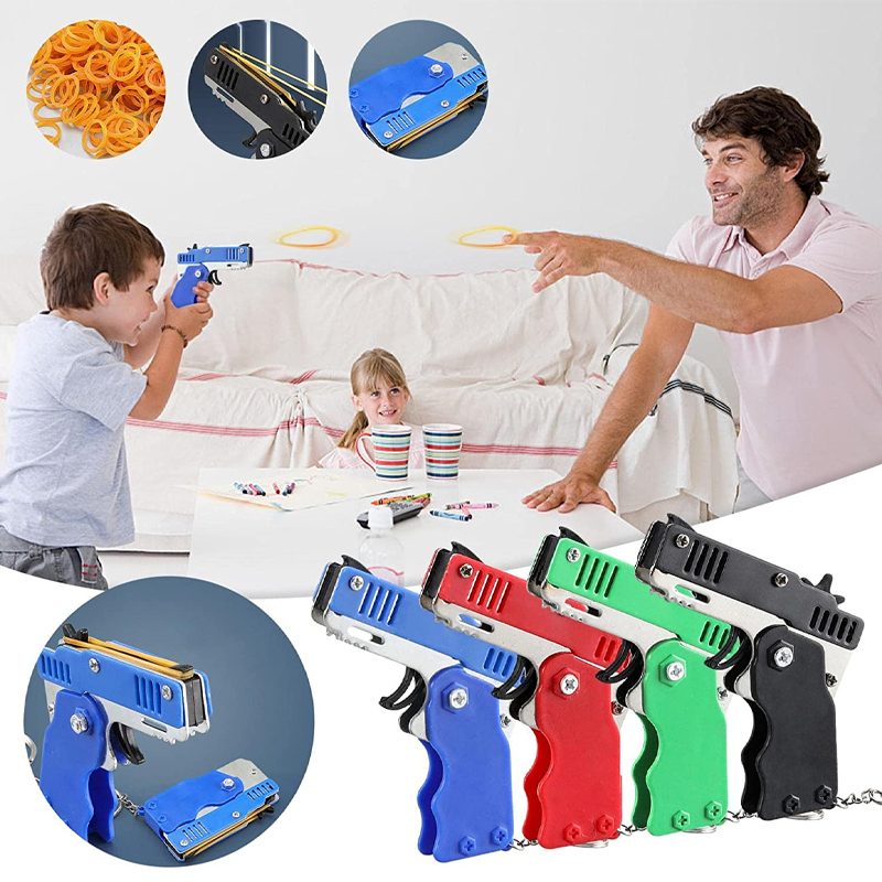 Mini Keychain Rubber Band Gun  - Party Games Quiz review and price